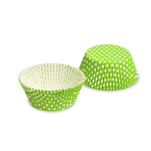 Cukrářské košíčky Zelený puntík 5*3cm 100ks (50/krt)