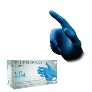Rukavice nitrilové modré Eco Plus 100ks M