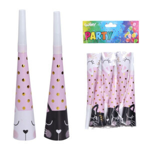 Párty trumpetky KOČKA 20 cm, 6 ks (24/bal 144/krtk)
