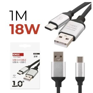 Usb 2.0 A/M-C/M 1M Černá 18 W