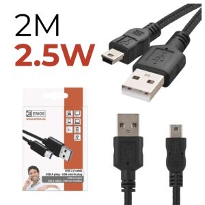 Usb 2.0 A/M-Mini B/M 2M Černá 2,5 W
