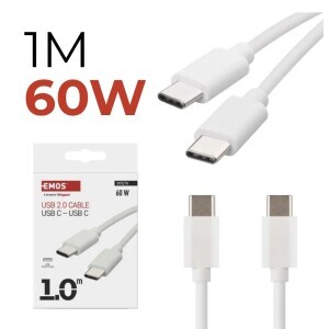 Usb 2.0 C/M-C/M 1M Bílá 60 W