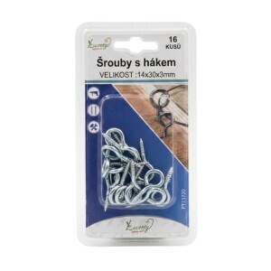 Šrouby s hákem 14*30*3mm/16ks (24/bal 288/krt)