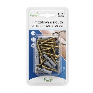 Hmoždinky a šrouby 4*30/6*30mm (24/bal 288/krt)