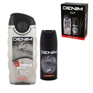 Denim Dár.sada M 250ml SG+150ml Spray Black (8/krt)