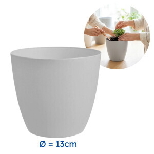 Květináč Ella mat Ø13cm bílá (15/krt)