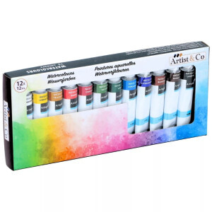 Vodové barvy 12ml 12ks (12/krt)