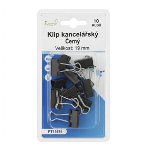Klip kancelářský Black 19mm/10ks (24/bal 288/krt)