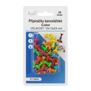 Připínáčky kancelářské 35ks Color (24/bal 288/krt)
