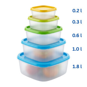 Sada Dóz plast 1.8/1/0.6/0.35/0.2L (12/krt)