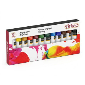Akrylové barvy 12ml 12ks (12/krt)