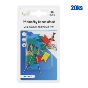 Připínáčky kancelářské 20ks vlajka (24/bal 288/krt)