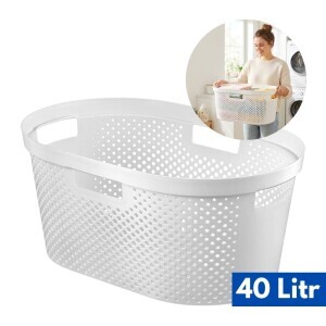 Curver Koš na prádlo Dots 40l Bílá (6/krt)