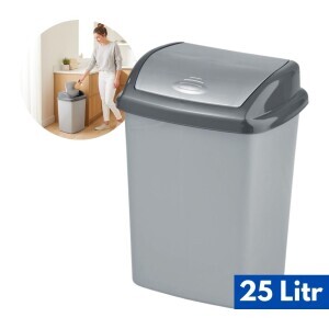Curver Odpadkový koš Swing 25l meta. Střibrná (6/krt)