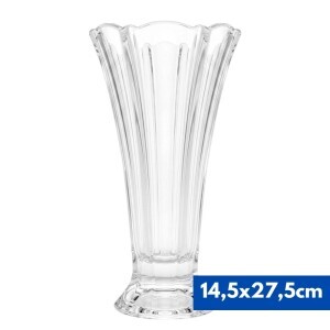 Váza skleněná 14.5*27.5cm (12/krt)