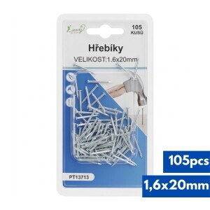Hřebíky 1,6*20mm/105ks (24/bal 288/krt)