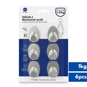 Háček samolepicí 6ks (12/bal 144/krt)