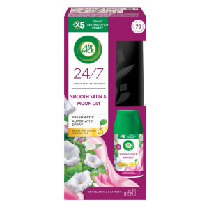 Airwick 250ml Freshmatic komplet Jemný satén a měsíční lilie (4/krt)