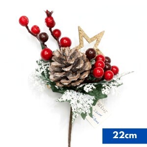 Vánoční větvička 22cm (60/bal 600/krt)