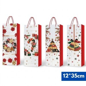 Vánoční dárková taška 12*35*9cm (12/bal 960/krt) 