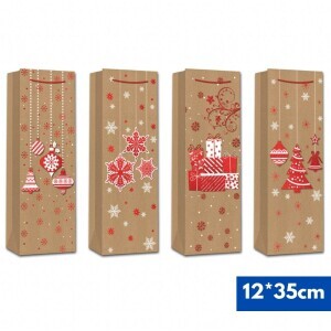 Vánoční dárková taška 12*35*9cm (12/bal 960/krt) 