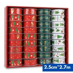 Vánoční stuha 2.5cm*2.7m (36/bal 432/krt)