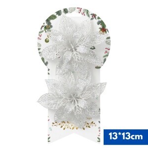 Vánoční dekorace sněhová vločka 2ks/13cm (12/bal 600/krt)