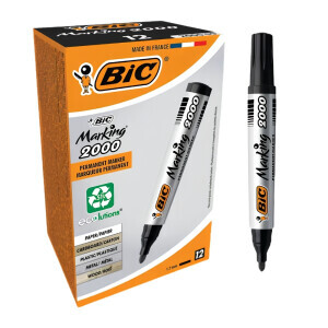 BIC Permanentní popisovač černý 12ks (32/krt)