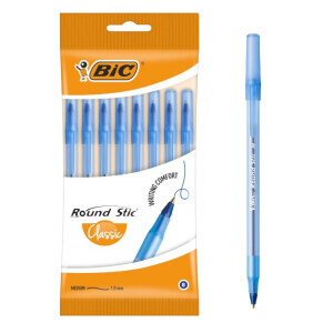 BIC Kuličkové pero ROUND STIC, modré 8 ks (144/krt)