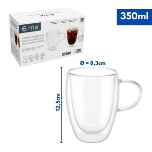 Sklenice na kávu 350ml 2ks (12/krt)