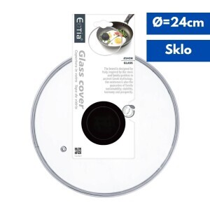 Poklice skleněná 24cm (6/bal 24/krt)