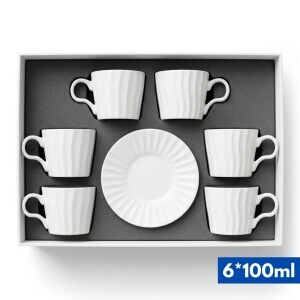 Set hrnek keramický s podšálkem 6*100ml (20/krt)
