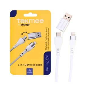 Tekmee Nabijecí kabel 1m 2v1 Type C - USB/Lightning  (10/krt)
