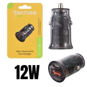 Auto nabíječka 12W USB/Type C Trans (10/krt)