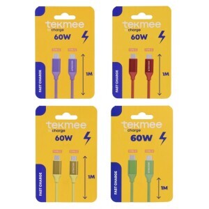 Tekmee Nabijecí kabel 1m Type C 60w Silicon (10/krt)