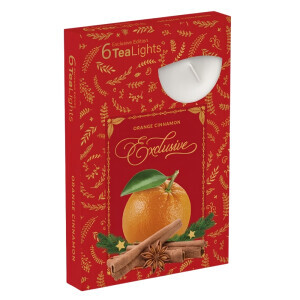 Santo Svíčka čajová 6ks Christmas Orange Cinnamon (45/krt)