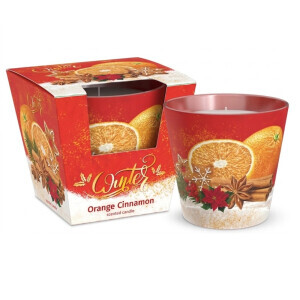 Santo 115g svíčka ve skle Christmas Orange Cinnamon(6/krt)