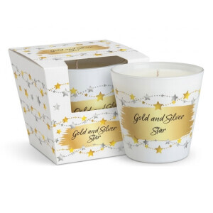 Santo 115g svíčka ve skle Christmas Gold & Silver(6/krt)