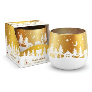 Santo 100g svíčka ve skle Christmas Golden Night (12/krt)