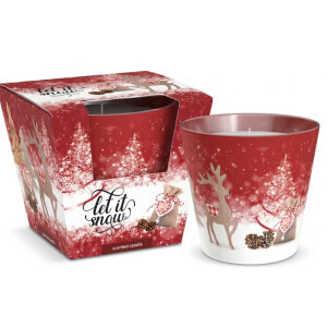 Santo 115g svíčka ve skle Christmas Let it Snow (6/krt)