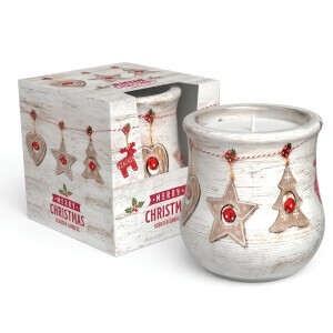 Santo 80g svíčka ve skle Merry Christmas(12/krt)