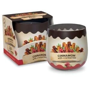 Santo 100g svíčka ve skle Cinnamon&Cranberries (12/krt)