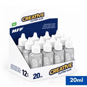 MFP Lepidlo 20ml Glitrové stříbrné (12/krt)