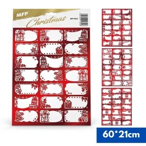 MFP Vánoční samolepky červená (48/krt)