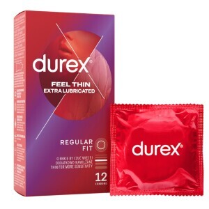Durex Kondom 12ks Feel Thin Extra Lubricated (6/bal)