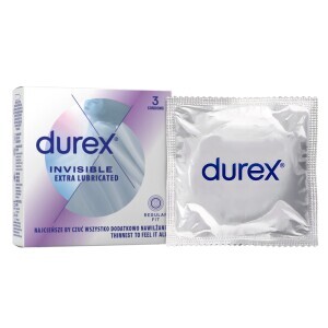 Durex Kondom 3ks Invisible Extra Lubricated (24/bal 288/krt)