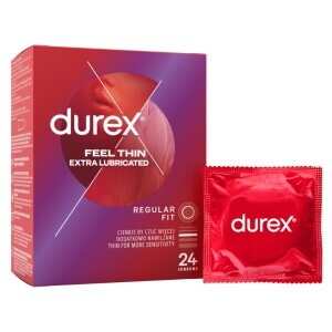 Durex Kondom 24ks Feel Thin Extra Lubricated (6/bal)
