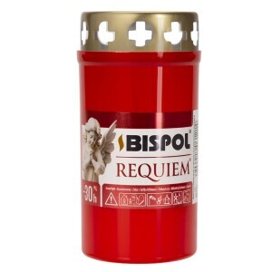 Bispol Svíčka hřbitovní olejová s víčkem 30h/100g Red (20/bal)