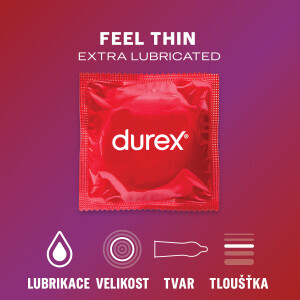 Durex Kondom 3ks Feel Thin Extra Lubricated (24/bal 288/krt)